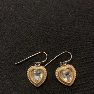 Heart Earrings With Clear Stone